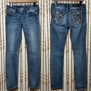 Miss Me Signature Straight Embellished Y2K Mid Rise Fairy Grunge Western Jean 29